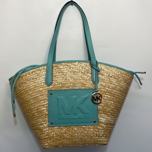 Michael Kors Kimber Large straw string tote shoulder bag - Picture 4 of 9